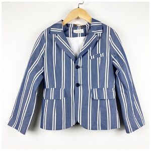 Max & Lola Kid’s Blue and White Stripe Blazer Size 8